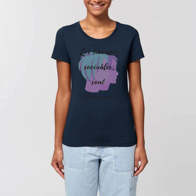 T-shirt licornes sociables sont Gémeaux marine coton bio