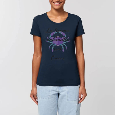 T-shirt licornes maternelles Cancer XS S M L XL marine coton bio