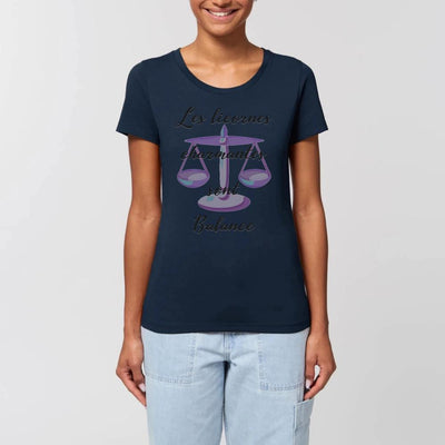 t-shirt licorne charmante balance XS S M L XL marine coton bio 