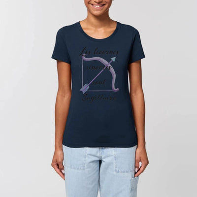 T-shirt licornes sincères sont Sagittaire marine coton bio
