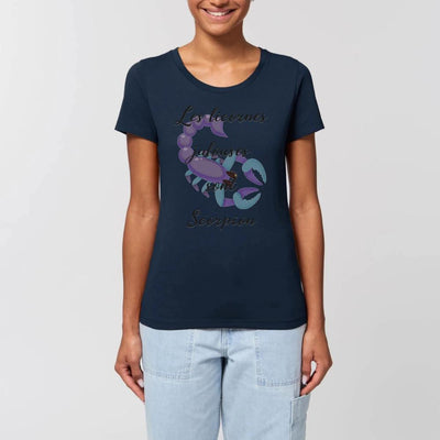 T-shirt licornes jalouses Scorpion XS S M L XL marine coton bio