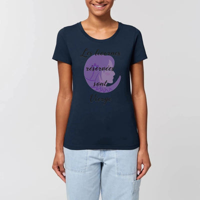 T-shirt licornes réservées Vierge marine XS S M L XL coton bio