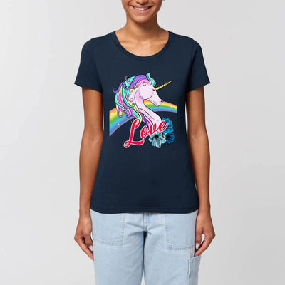T-shirt licorne Love marine coton bio 