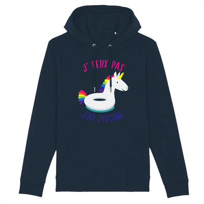 Sweat bouée licorne j'peux pas j'ai piscine coton bio marine 