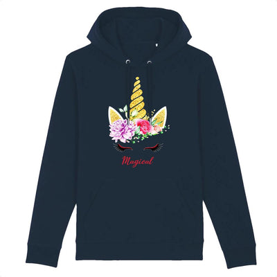 sweat hoodie licorne magical marine coton bio 