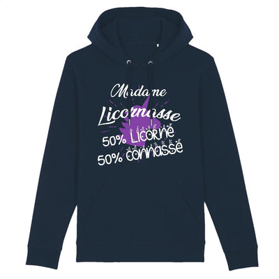 sweat hoodie licornasse licorne connasse marine