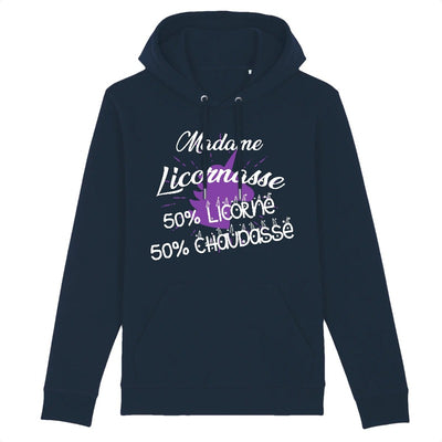 sweat hoodie licornasse licorne chaudasse marine