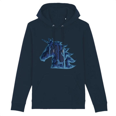 sweat hoodie licorne féerique marine