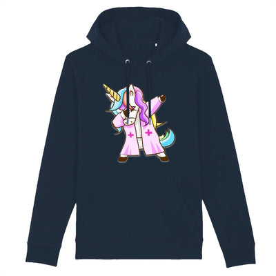 sweat licorne infirmière qui dab marine coton bio