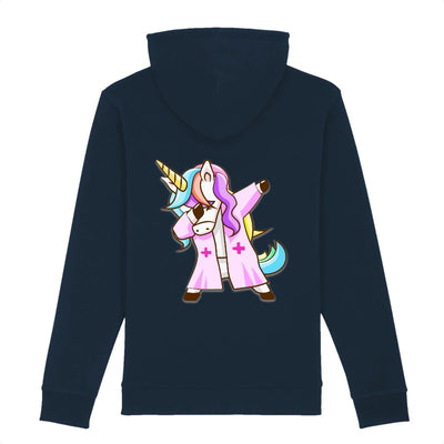 sweat licorne infirmière qui dab marine coton bio