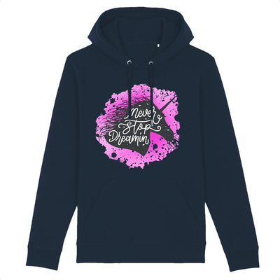 sweat licorne femme never stop dreaming marine coton bio 