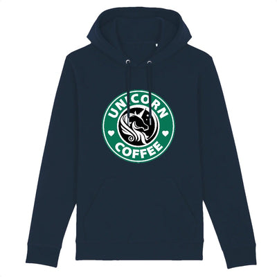 sweat licorne femme unicorn coffee marine bleu