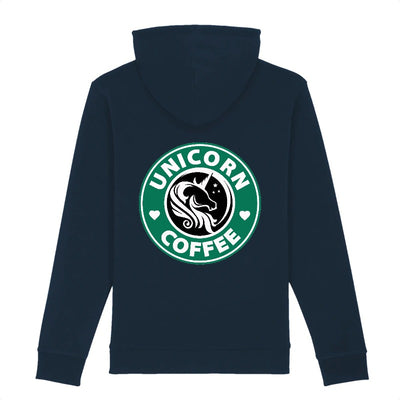 sweat licorne femme unicorn coffee back bleu marine
