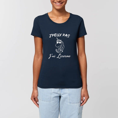t shirt licorne femme marine j'peux pas j'ai licorne