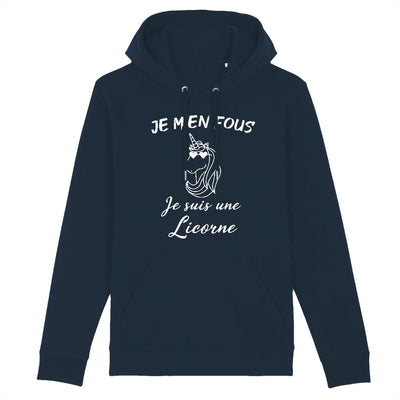 sweat licorne femme marine m'en fous je suis une licorrne