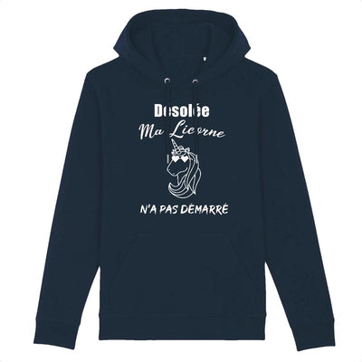Sweat hoodie licorne femme marine ma licorne n'a pas démarré