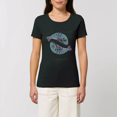T-shirt licornes sensibles sont Poisson noir coton bio