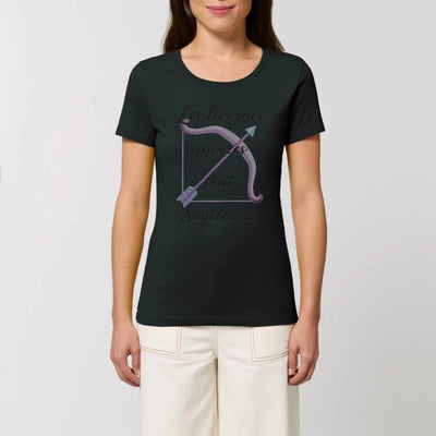 T-shirt licornes sincères sont Sagittaire noir coton bio