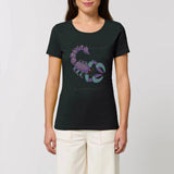 T-shirt licornes jalouses Scorpion XS S M L XL noir coton bio