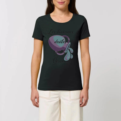 T-shirt licornes drôles sont verseau noir coton bio 