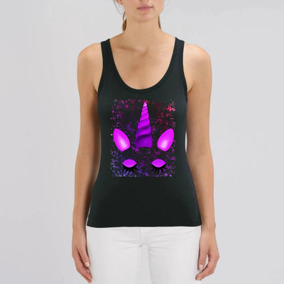 Débardeur Licorne Endormie Rose noir coton bio