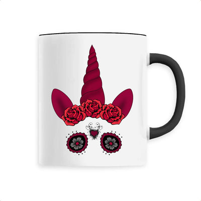 Mug Licorne Gothique Crâne Mexicain noir
