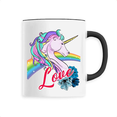 Mug licorne Love noir