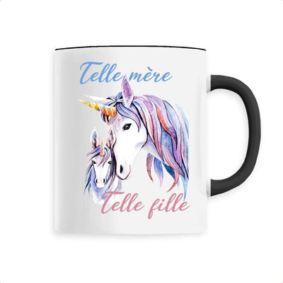 Mug licorne Telle mère telle fille noir
