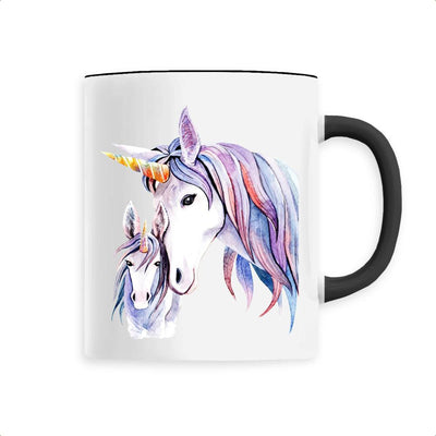 Mug licorne mère et fille noir