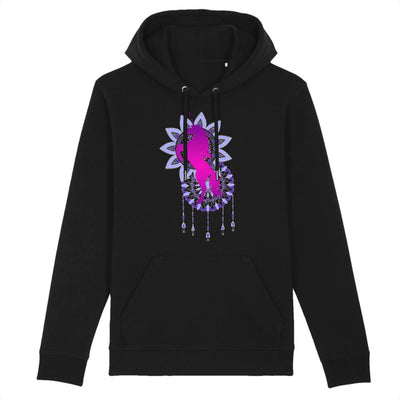 sweat hoodie licorne mandala noir coton bio 