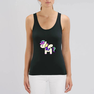 Débardeur licorne so cute noir coton bio 