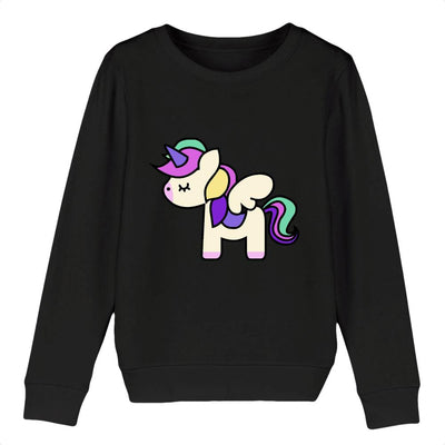 Sweat Licorne cute noir coton bio 