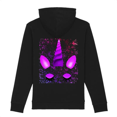 sweat hoodie licorne endormie dos noir coton bio 