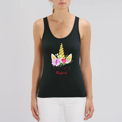 Débardeur licorne magical noir coton bio