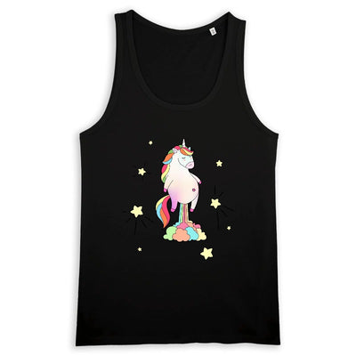 Débardeur licorne qui pète homme noir coton bio