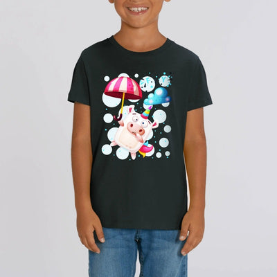 T-shirt enfant licorne crazy fly noir