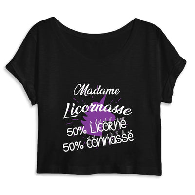 crop top licornasse licorne connasse noir