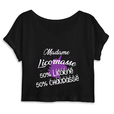 crop top licornasse licorne chaudasse noir
