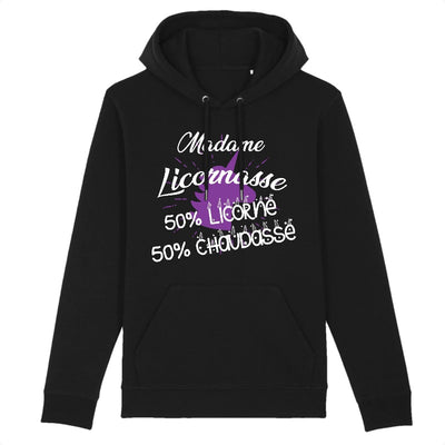 sweat hoodie licornasse licorne chaudasse noir 