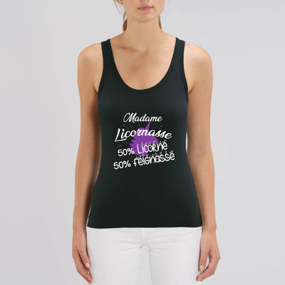 débardeur licornasse licorne feignasse noir