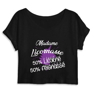 crop top licornasse licorne feignasse noir