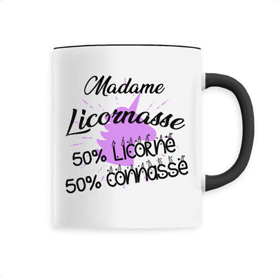 Mug licornasse licorne connasse noir
