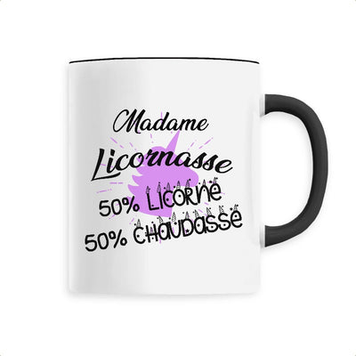 Mug licornasse licorne chaudasse noir 