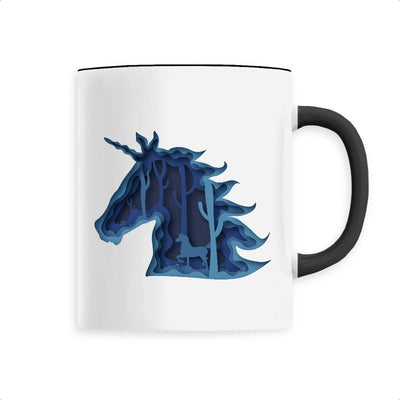 mug licorne féerique noir