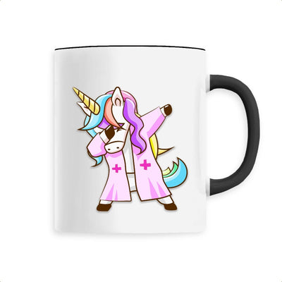 Mug licorne infirmière qui dab noir