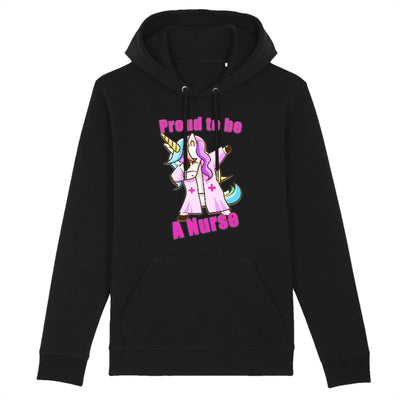 sweat licorne proud to be a nurse noir coton bio 