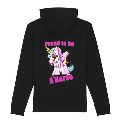 sweat licorne proud to be a nurse noir coton bio