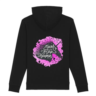 sweat licorne never stop dreaming noir coton bio 