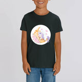 t-shirt licorne enfant noir dodo lune coton bio 