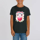 t-shirt licorne enfant noir icecream coton bio